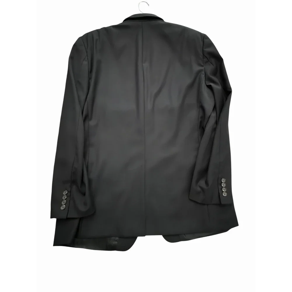 Lauren Ralph Lauren Size 46L Black 100% Wool Button Blazer Coat Mens #CCC11-1